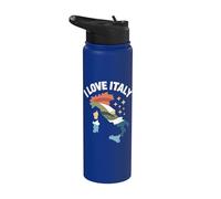 I Love Italy Map Adventure Spirit Stainless Steel Insulated Water Bottle