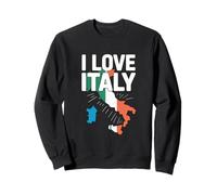 I Love Italy Map Drapeau Italien Art Sweatshirt