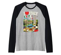 I Love Italy Souvenir de Voyage Italien Manche Raglan