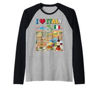 I Love Italy Souvenir de Voyage Italien Manche Raglan