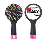 I Love Italy Word Love Heart Rectangle Salon Brosse à cheveux démêlante Base coussin