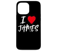 I Love James Son Dad Husband Boyfriend Grandson Cœur Rouge Coque pour iPhone 13 Pro Max
