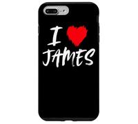 I Love James Son Dad Husband Boyfriend Grandson Cœur Rouge Coque pour iPhone 7 Plus/8 Plus