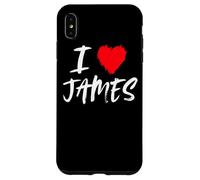 I Love James Son Dad Husband Boyfriend Grandson Cœur Rouge Coque pour iPhone XS Max