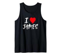 I Love James Son Dad Husband Boyfriend Grandson Cœur Rouge Débardeur