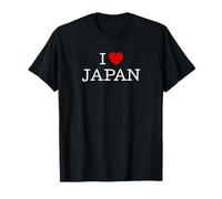 I Love Japan Love Japan Support Japon Souvenir de Voyage Touristique Cœur Mignon Simple [Lettre Blanche] T-Shirt