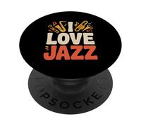 I Love Jazz Notes d'instruments de Musique PopSockets PopGrip Adhésif