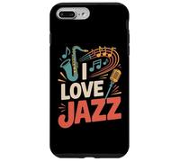 I Love Jazz Saxophone Notes de Musique Amusantes Coque pour iPhone 7 Plus/8 Plus