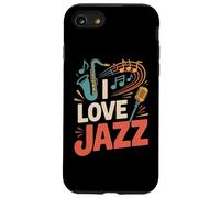 I Love Jazz Saxophone Notes de Musique Amusantes Coque pour iPhone SE (2020) / 7/8