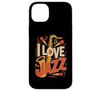 I Love Jazz Saxophone Notes de Musique Coque pour iPhone 14 Plus
