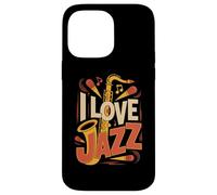 I Love Jazz Saxophone Notes de Musique Coque pour iPhone 14 Pro Max