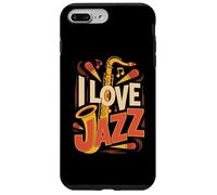 I Love Jazz Saxophone Notes de Musique Coque pour iPhone 7 Plus/8 Plus