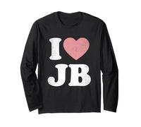 I Love JB Cœur Vintage Fan Merch Design Initiales J.B. Manche Longue