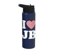 I Love JB Cœur Vintage Fan Merch Design Initiales J.B. Stainless Steel Insulated Water Bottle