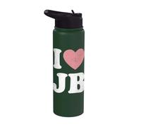 I Love JB Cœur Vintage Fan Merch Design Initiales J.B. Stainless Steel Insulated Water Bottle