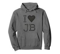 I Love JB Cœur Vintage Fan Merch Design Initiales J.B. Sweat à Capuche