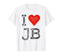 I Love JB Cœur Vintage Fan Merch Design Initiales J.B. T-Shirt