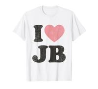 I Love JB Cœur Vintage Fan Merch Design Initiales J.B. T-Shirt