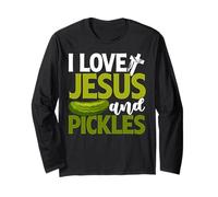I Love Jesus and Pickles Concombre Légumes Cornichon Végétalien Manche Longue