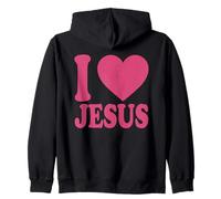 I Love Jesus | Cœur Mignon chrétien Disciples Rose Sweat à Capuche