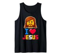 I Love Jesus Maître Builder Briques de Construction Chrétiennes Débardeur