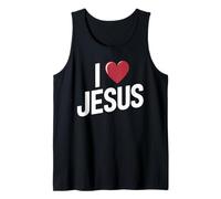 I Love Jesus Message Fort Chrétien Religion Foi Débardeur