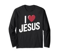 I Love Jesus Message Fort Chrétien Religion Foi Manche Longue