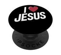 I Love Jesus Message Fort Chrétien Religion Foi PopSockets PopGrip Adhésif