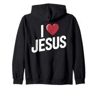 I Love Jesus Message Fort Chrétien Religion Foi Sweat à Capuche