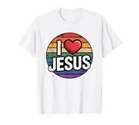 I Love Jesus T-Shirt Graphique avec Valeur, Homme, Blanc, L
