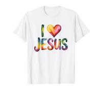 I Love Jesus T-Shirt Graphique avec Valeur, Homme, Blanc, S