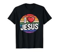 I Love Jesus T-Shirt Graphique avec Valeur, Homme, Noir, S