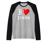 I Love Jesus T-Shirt Manche Raglan