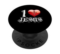 I Love Jesus T-Shirt PopSockets PopGrip Adhésif