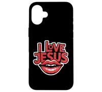 I Love Jesus - Vintage Kissing Lips Christian Faith Coque pour iPhone 16 Plus