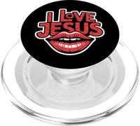 I Love Jesus - Vintage Kissing Lips Christian Faith PopSockets PopGrip pour MagSafe