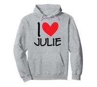 I Love Julie Nom personnalisé Fille Femme BFF Friend Cœur Sweat à Capuche