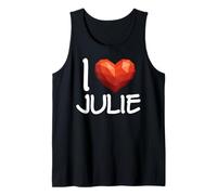 I Love Julie Nom personnalisé pour Femme Cœur BFF Amie Fille Débardeur