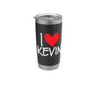 I Love Kevin Nom personnalisé Men Guy BFF Friend Heart Gobelet isotherme en acier inoxydable double paroi