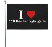 I Love La Brigade De Fantassins Minces 116 Drapeau De Jardin Résistant Drapeaux De Jardin Avec Œillets Bannière Cour 90X150Cm Pour Accessoires Anniversaires Fêtes