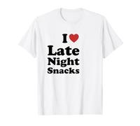 I Love Late Night Snacks Funny Humor Retro T-Shirt