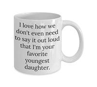 I Love Le Fait Qu'On N'Ait Même Pas Besoin De Le Dire À Voix Haute : Je Suis Ta Fille Cadette Préférée. Tasse À Café Impression Tasses Pratiques Tasse 330Ml Pour Femme Lait Collègue