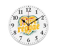 I Love Le Reggae Horloge Murale Ronde Décorative Horloge À Quartz Silencieuse Pendule Murale pour Hôtel Chambre Salon 25Cm
