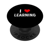 I Love Learning Heart Learn School College Profesor PopSockets PopGrip Adhésif