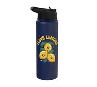 I Love Lemons Mignon Kawaii Sourire Citrons Stainless Steel Insulated Water Bottle