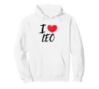 I Love Leo Cœur Rouge Dad Boyfriend Husband Son Grandson Sweat à Capuche