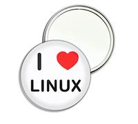 I Love Linux - Miroir compact rond de 77 mm