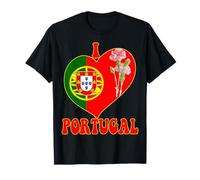 I Love Lisbonne Drapeau Portugal Cœur Portugais Mama Papa Oncle T-Shirt