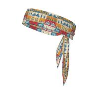 I Love London Bandeau athlétique pour homme et femme Motif imprimé Bandana de sport pour yoga et gym