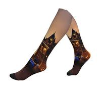 I Love London Chaussettes de course à pied pour homme et femme Chaussettes athlétiques pour athlètes et longs vols, 1 noir, taille unique